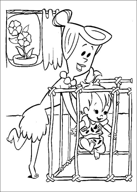 Desenho Wilma e Pedrita para Colorir