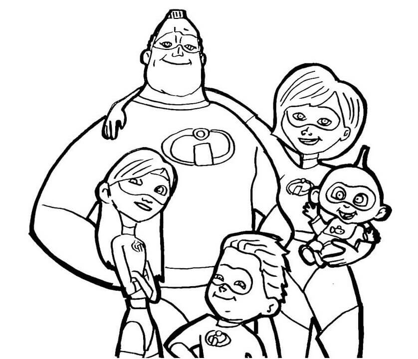Desenho de os Incríveis Grátis Download para Colorir