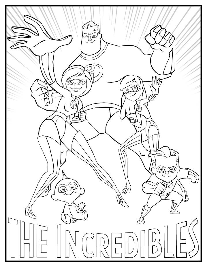 Desenho de os Incríveis para Colorir Download Pdf