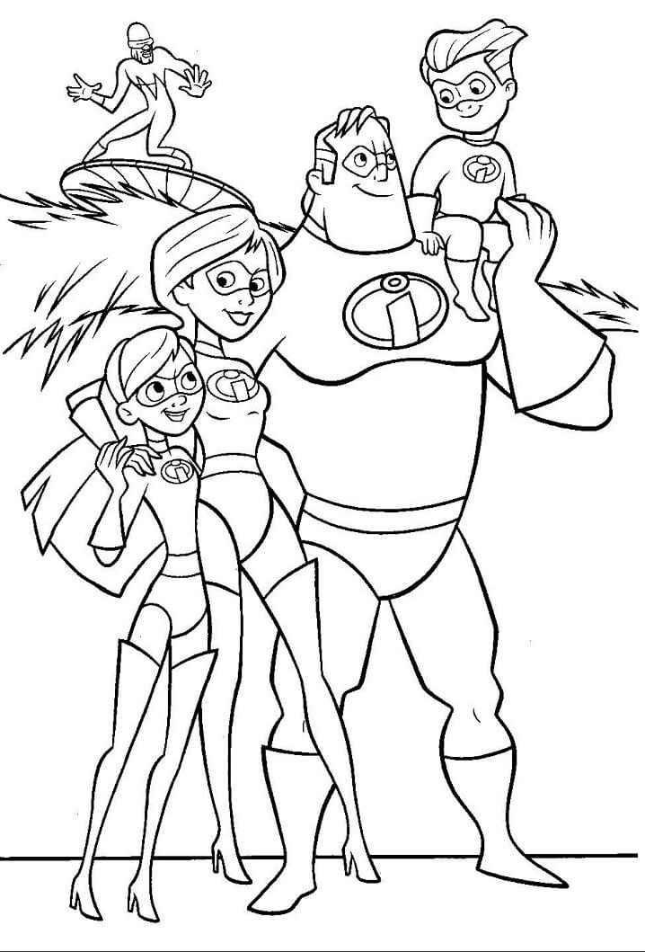 Desenho de os Incríveis para Colorir Grátis Download
