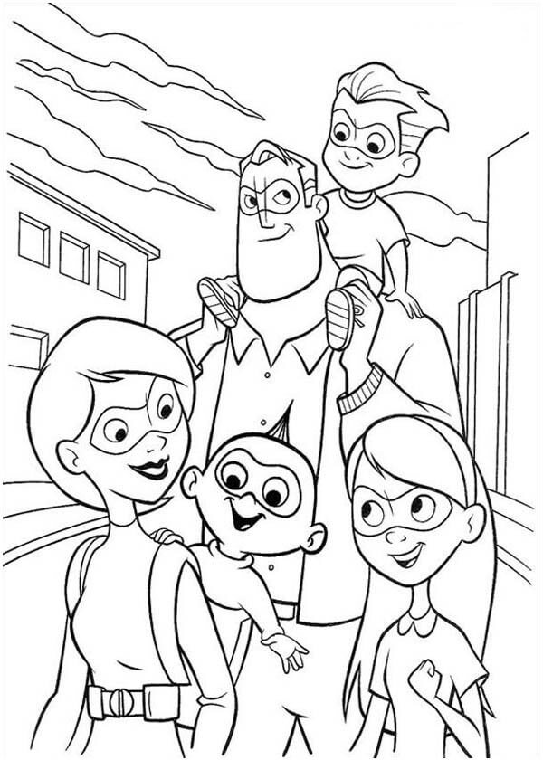 Desenho de os Incríveis para Colorir Pdf Imprimivel