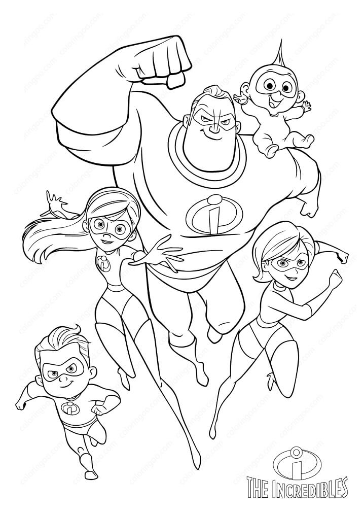 Desenho de os Incríveis para Imprimir Grátis Download
