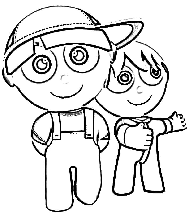 Desenho de Pepinho e Julinho para Colorir