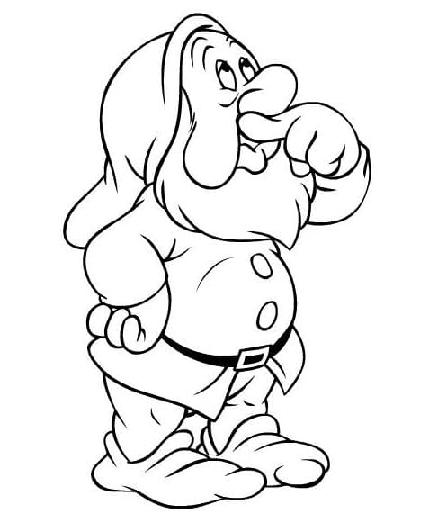 Desenho de Atchim os Sete Anões para Colorir
