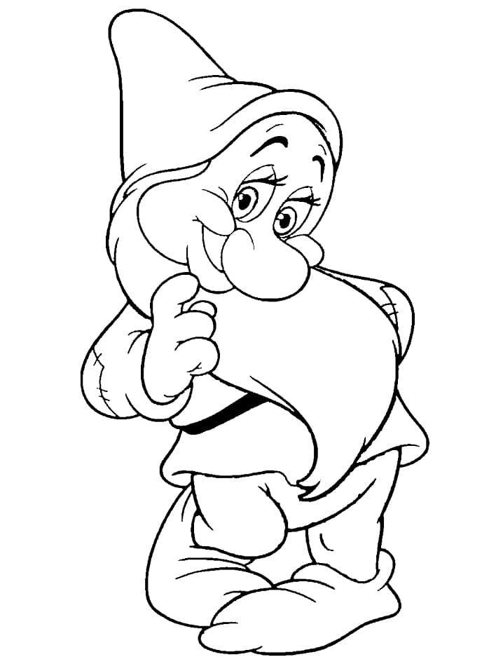Desenho de Dengoso de os Sete Anões para Colorir