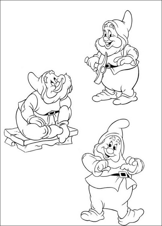 Desenho de Feliz de os Sete Anões para Colorir