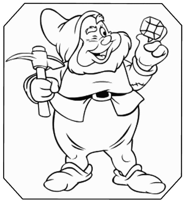 Desenho de Feliz de Sete Anões para Colorir