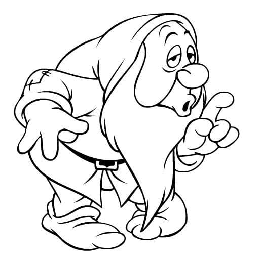Desenho de Soneca de os Sete Anões para Colorir