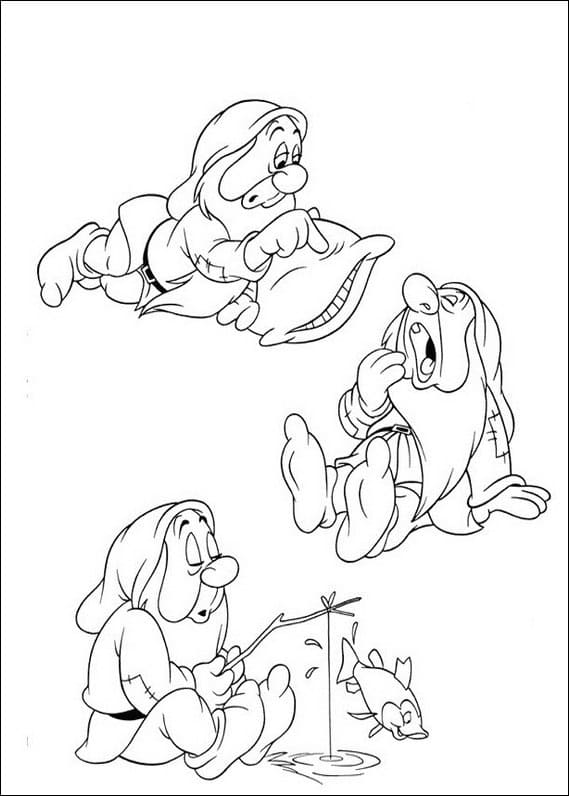 Desenho de Soneca os Sete Anões para Colorir