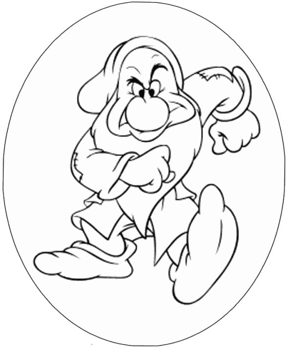 Desenho de Zangado de os Sete Anões para Colorir