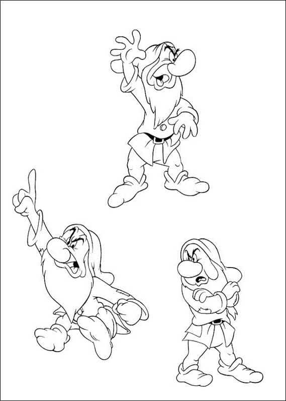 Desenho de Zangado os Sete Anões para Colorir