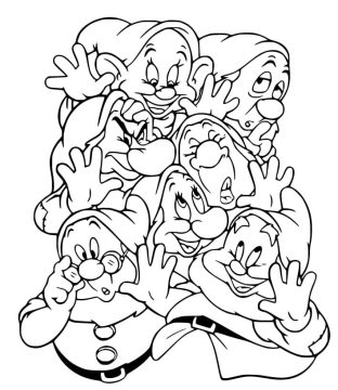 Desenho dos Sete anões