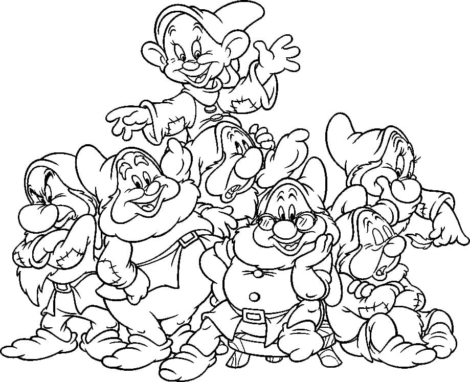 Desenho os Sete Anões Baixar Grátis para Colorir