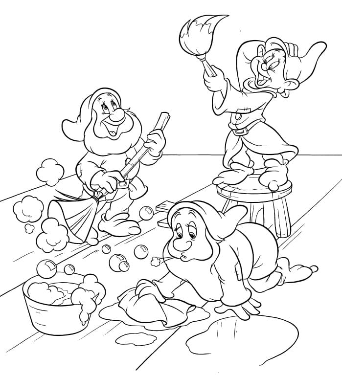 Desenho os Sete Anões Download Pdf para Colorir