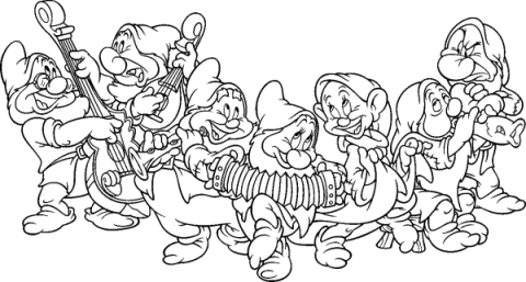 Desenho Os Sete anões para Colorir