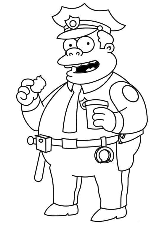 Desenho de Chefe Wiggum de os Simpsons para Colorir