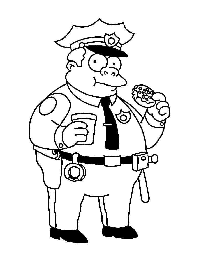 Desenho de Chefe Wiggum para Colorir