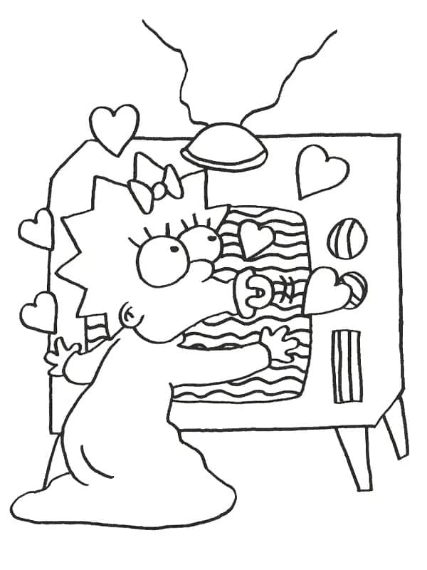 Desenho de Maggie de os Simpsons para Colorir