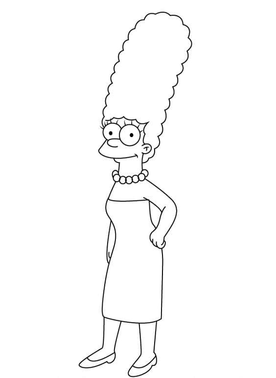 Desenho de Marge Simpson de os Simpsons para Colorir
