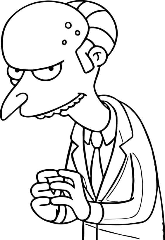 Desenho de Montgomery Burns de os Simpsons para Colorir