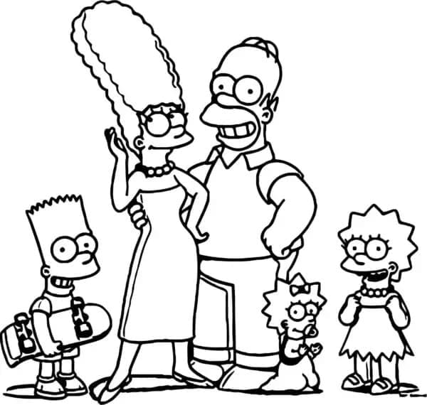 Desenho de os Simpsons Grátis para Crianças para Colorir