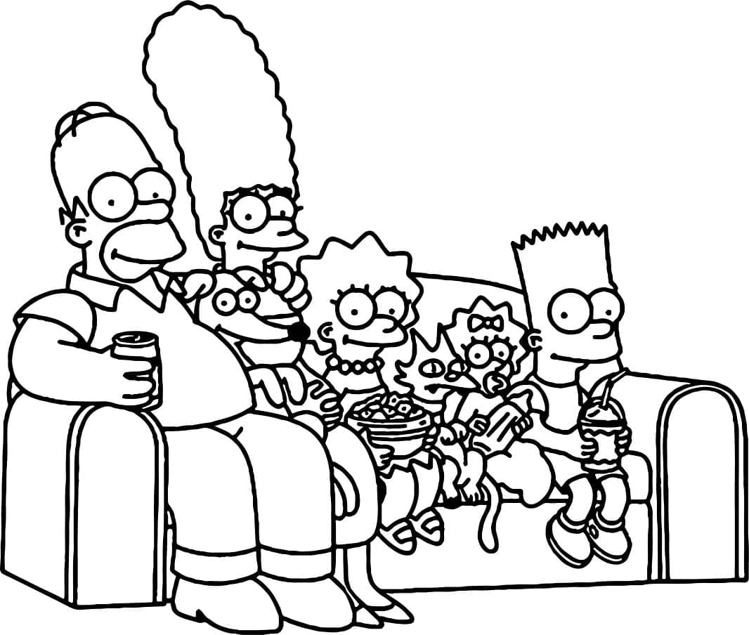 Desenho de os Simpsons Grátis para Colorir