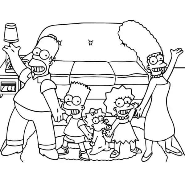 Desenho de os Simpsons Imprimivel para Crianças para Colorir