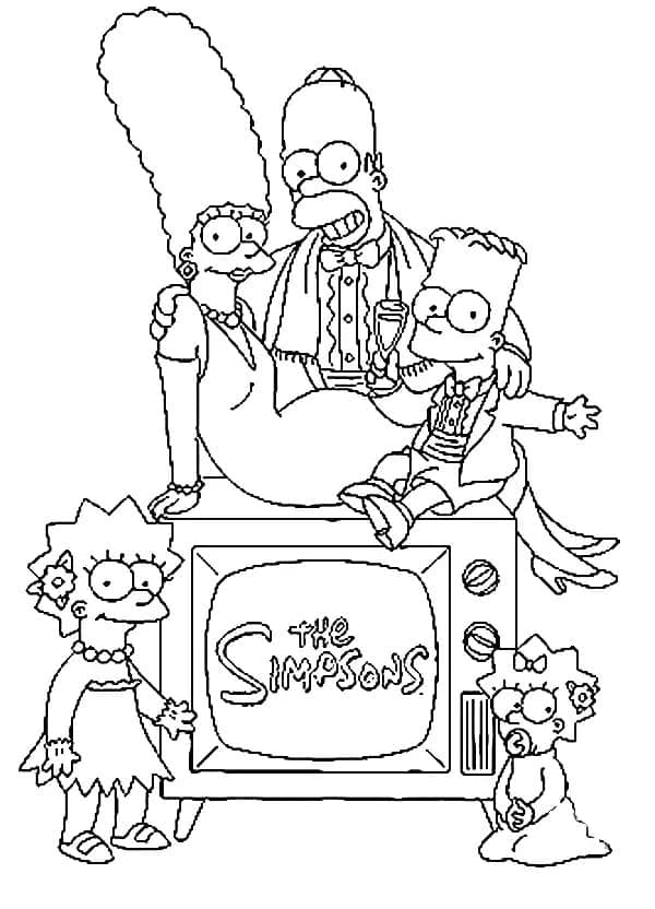 Desenho de os Simpsons Imprimivel para Colorir