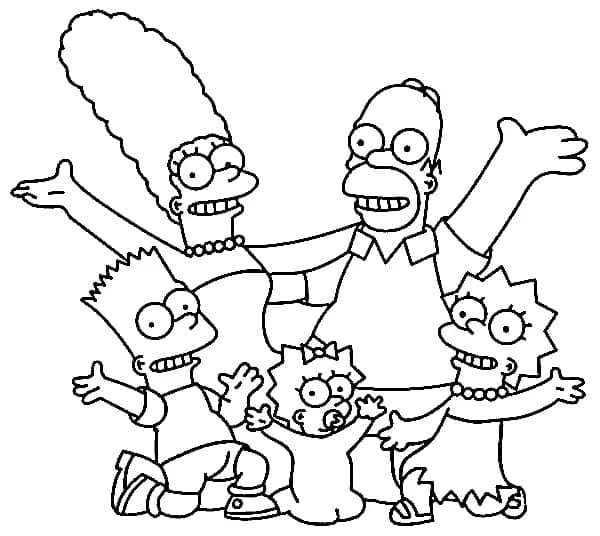 Desenho de os Simpsons para Crianças para Colorir