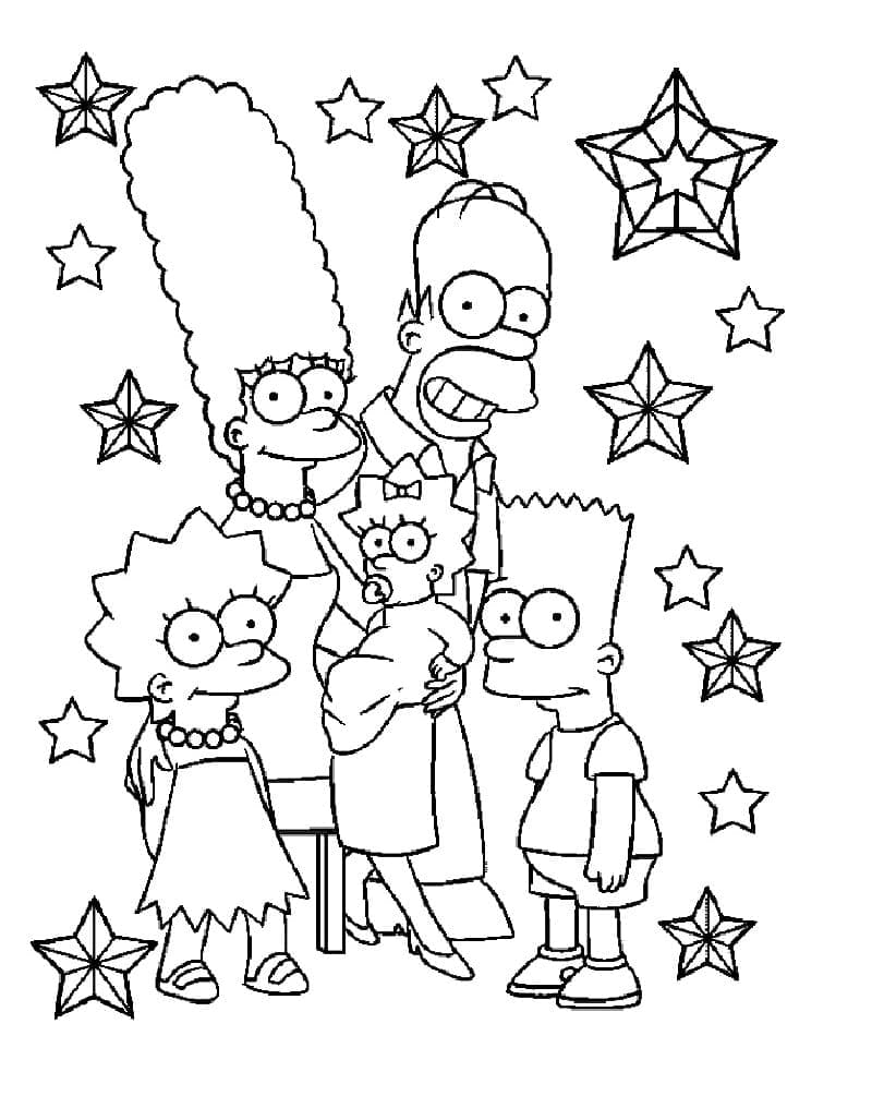 Desenho de Personagens em os Simpsons para Colorir