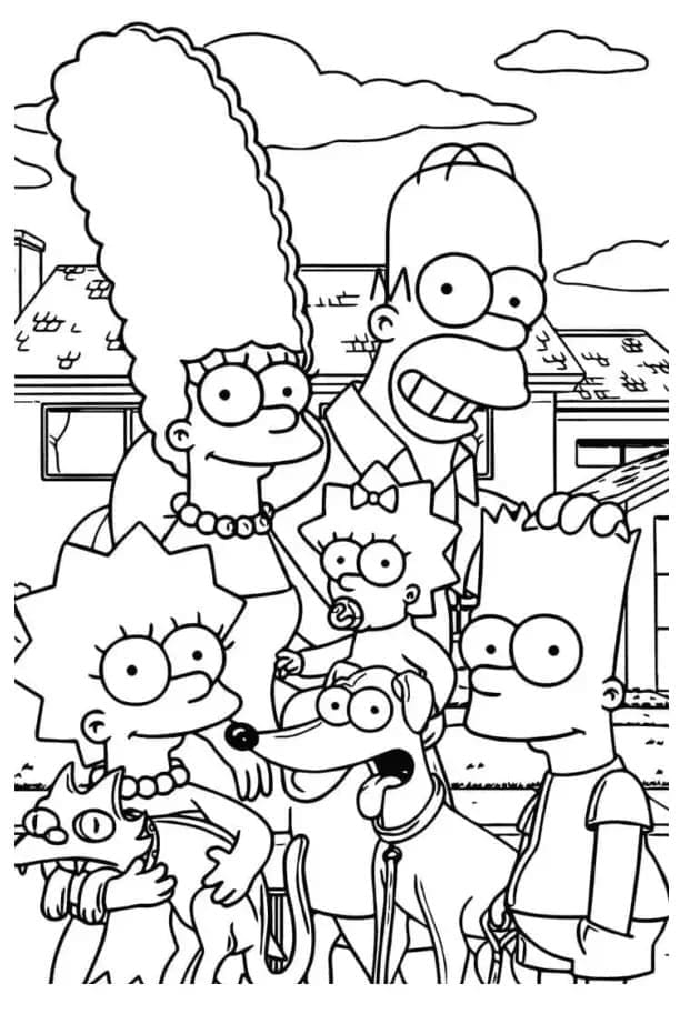 Desenho de Pintura de os Simpsons para Colorir