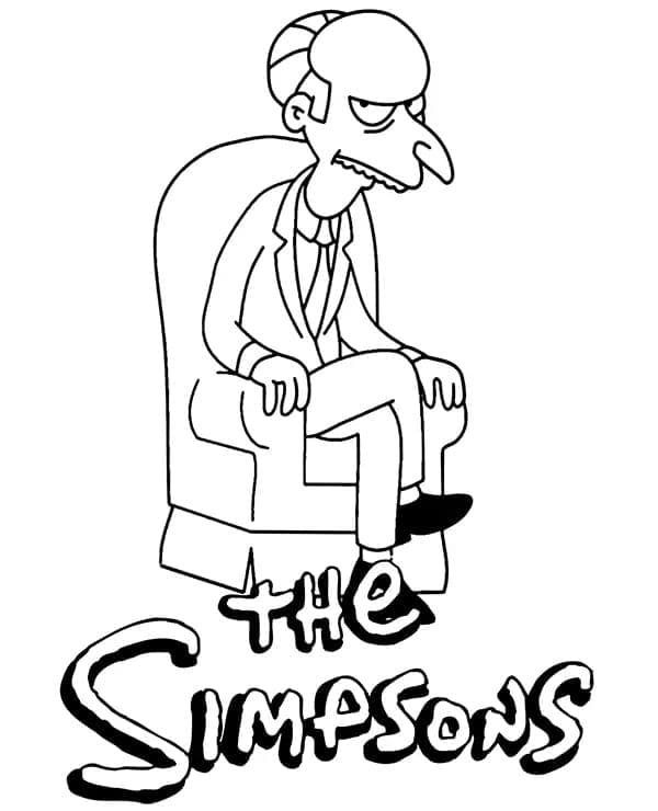 Desenho de Sr Burns de os Simpsons para Colorir
