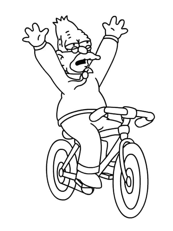 Desenho de Vovô Simpson de os Simpsons para Colorir