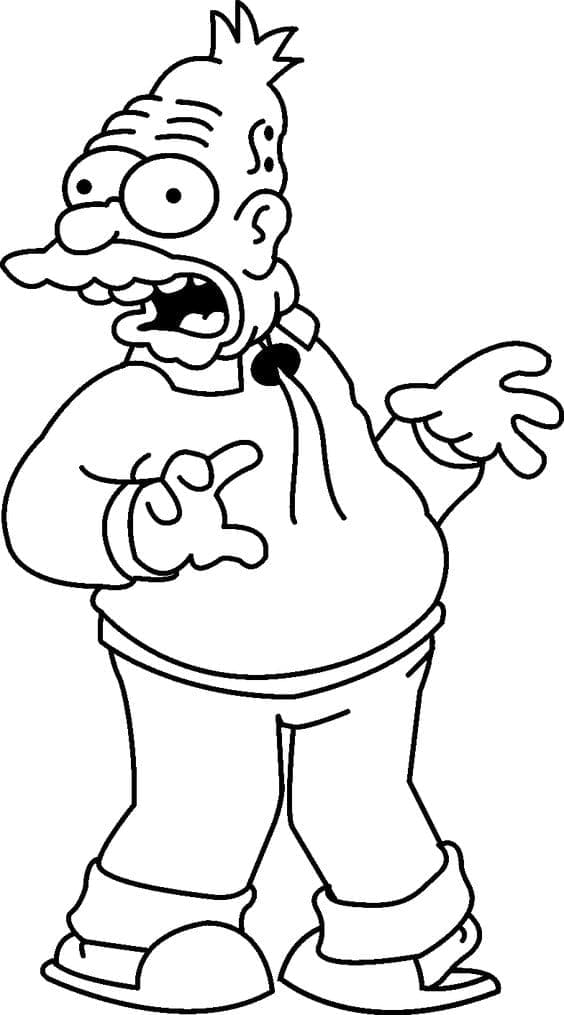 Desenho de Vovô Simpson para Colorir