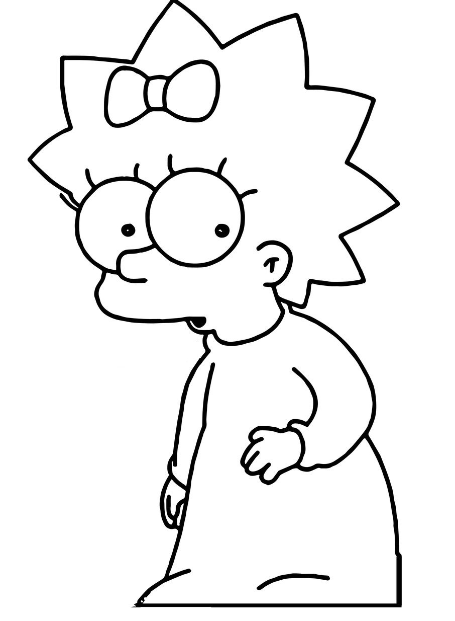 Desenho da Maggie Simpson para Colorir