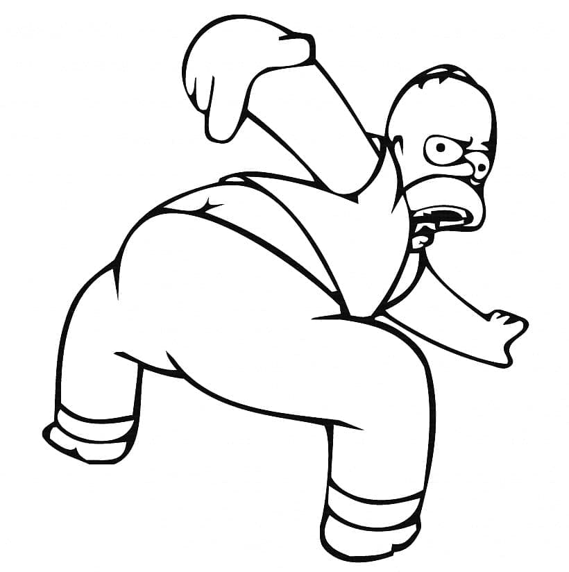 Desenho de Homer Simpson Muito Engraçado para Colorir