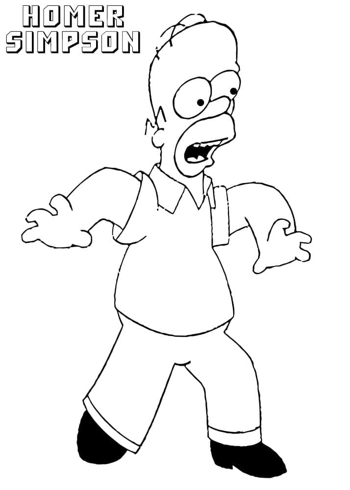 Desenho de Homer Simpson de os Simpsons para Colorir