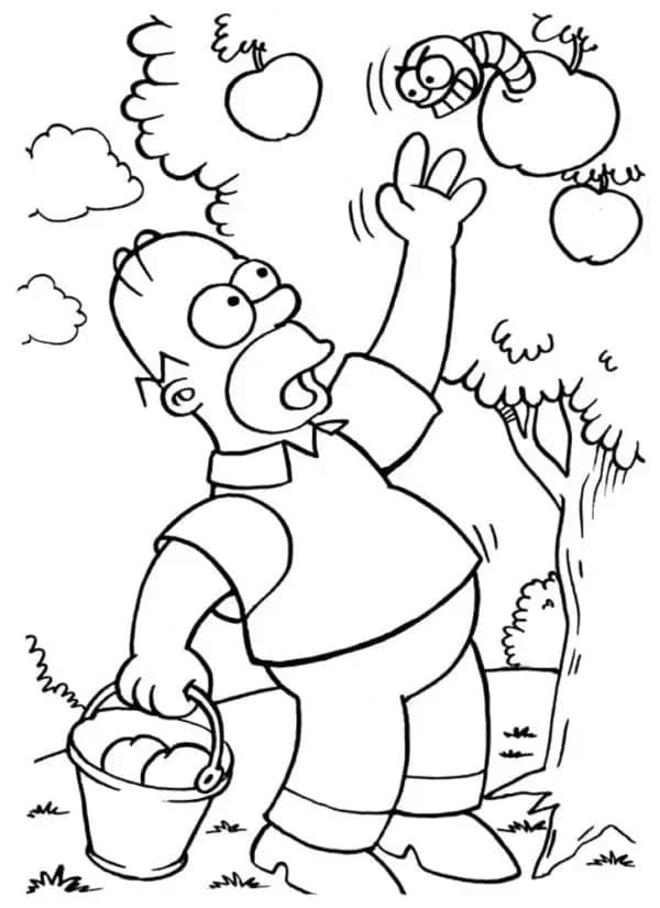 Desenho de Imagem de Homer Simpson para Colorir