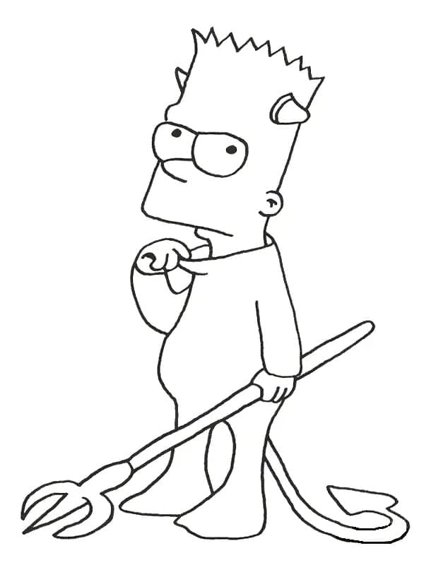 Desenho de Bart Simpson no Halloween para Colorir