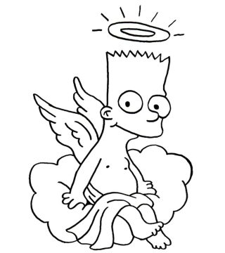 Desenho do Bart Simpson Anjo para Colorir Gratuitamente