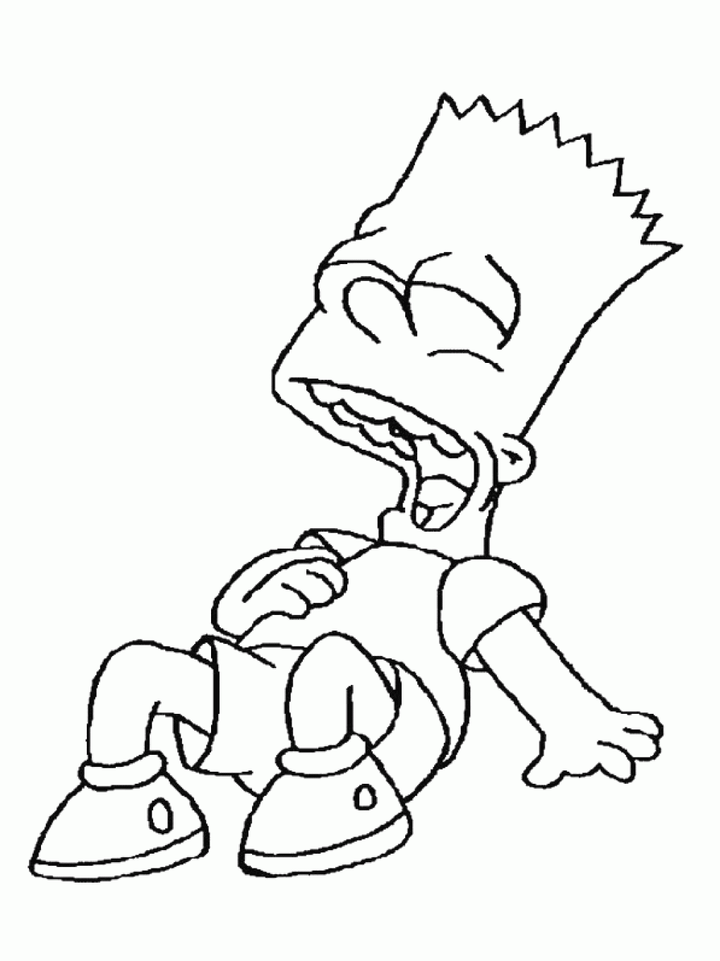 Desenho do Bart Sorrindo Sentado para Colorir