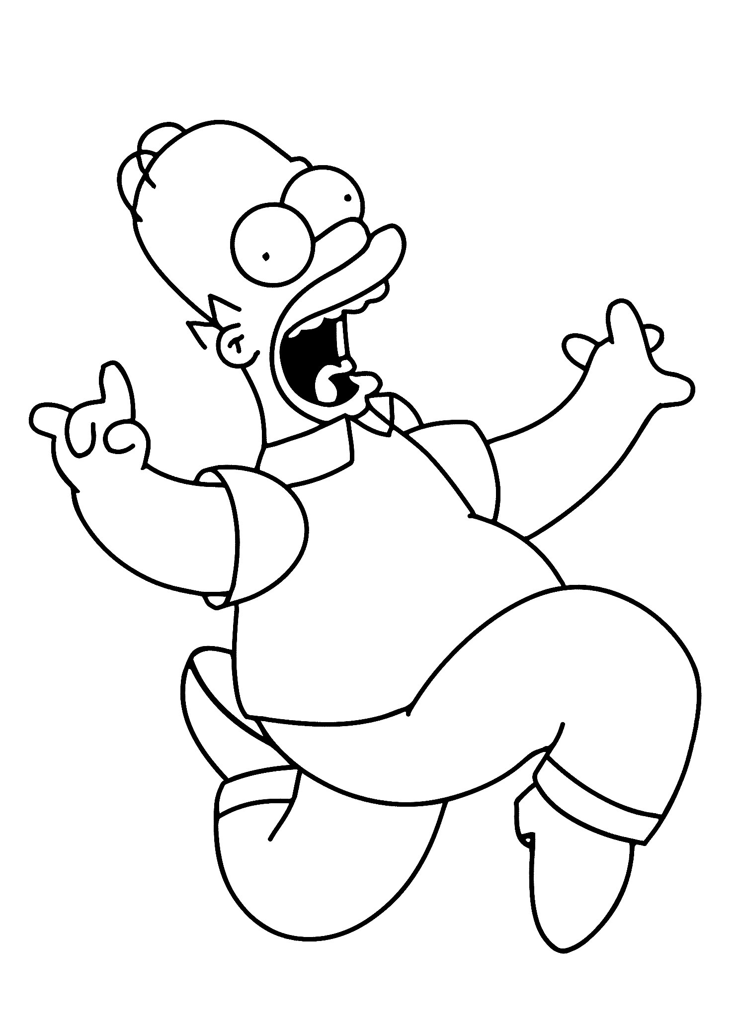 Desenho do Homer Correndo Muito para Colorir Grátis