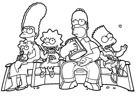 Desenho dos Simpsons no Cinema para Colorir