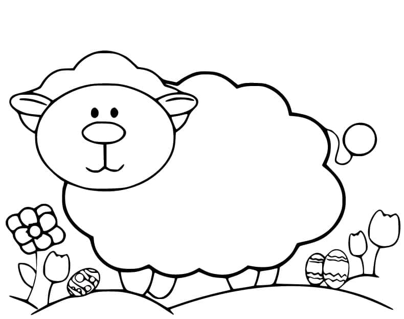 Desenho de Imagem de Ovelha para Colorir