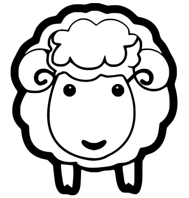 Desenho de Ovelha Adorável para Colorir