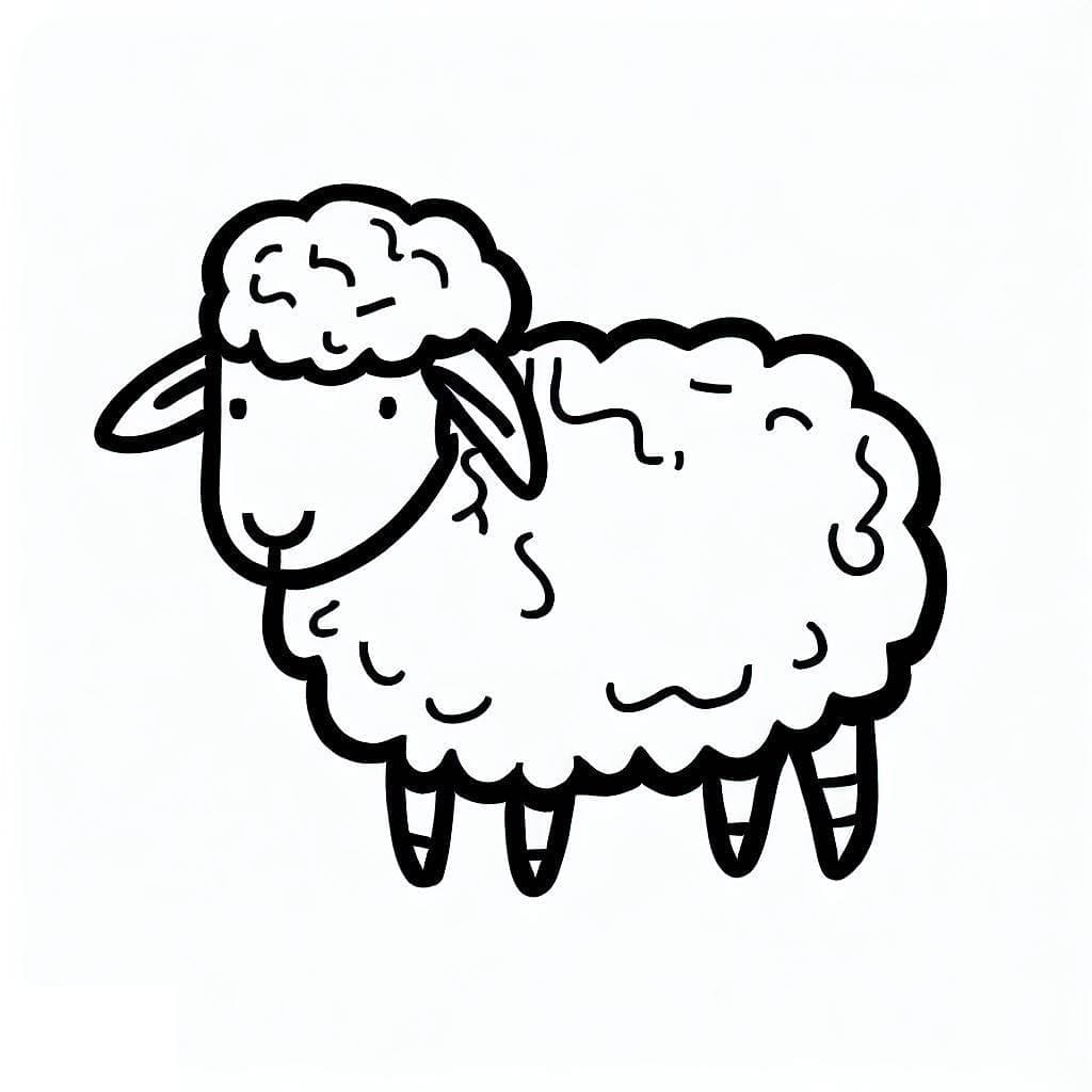 Desenho de Ovelha Fácil para Colorir