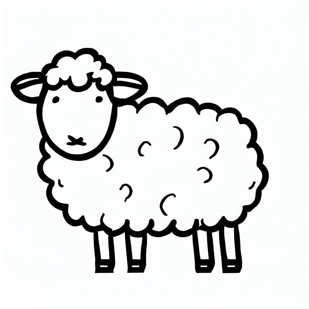 Desenho de Ovelha Simples para Colorir