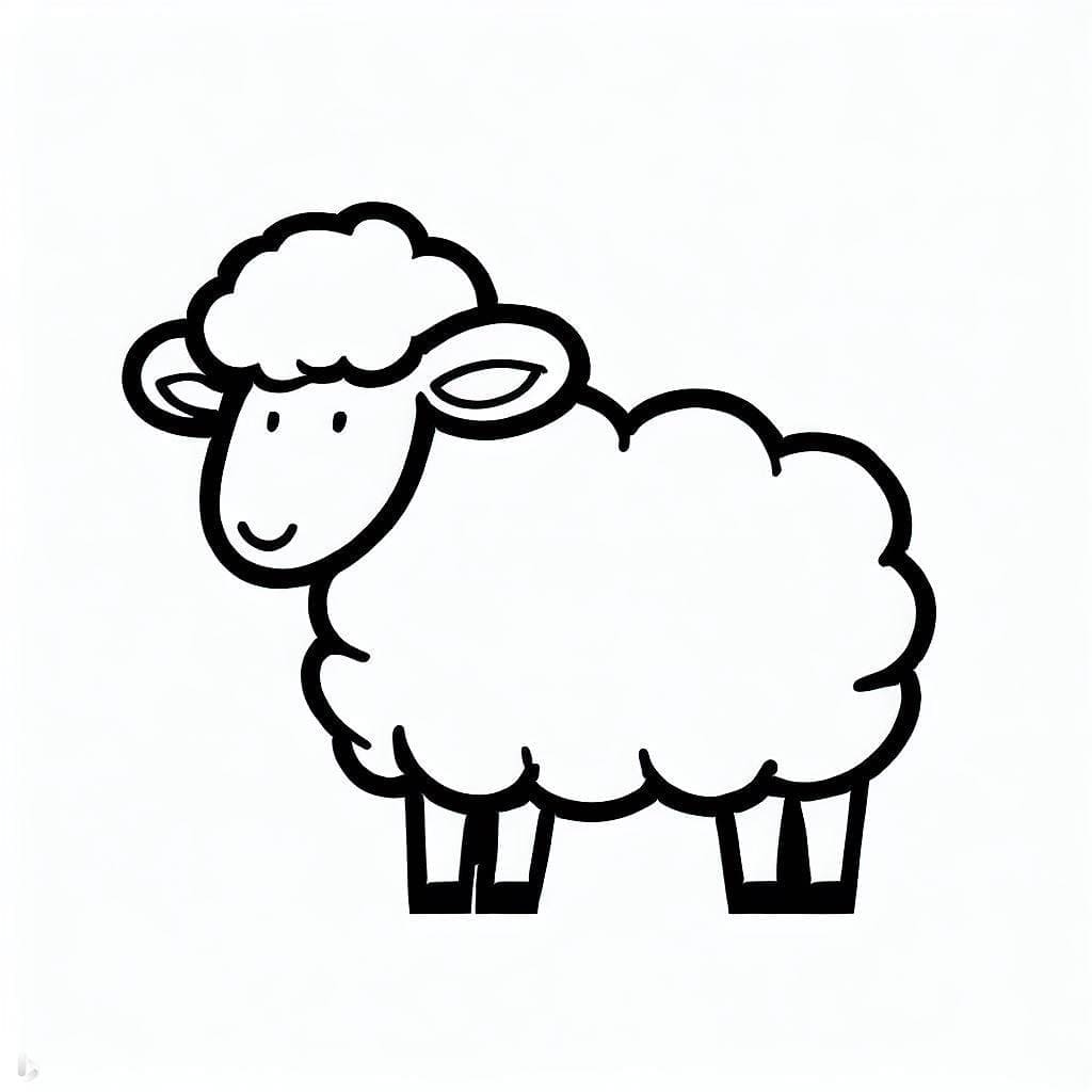 Desenho de Pequena Ovelha para Colorir