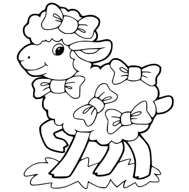 Desenho de uma Linda Ovelha para Colorir
