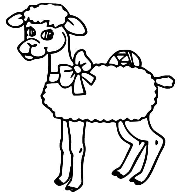 Desenho de uma Ovelha Alegre para Colorir